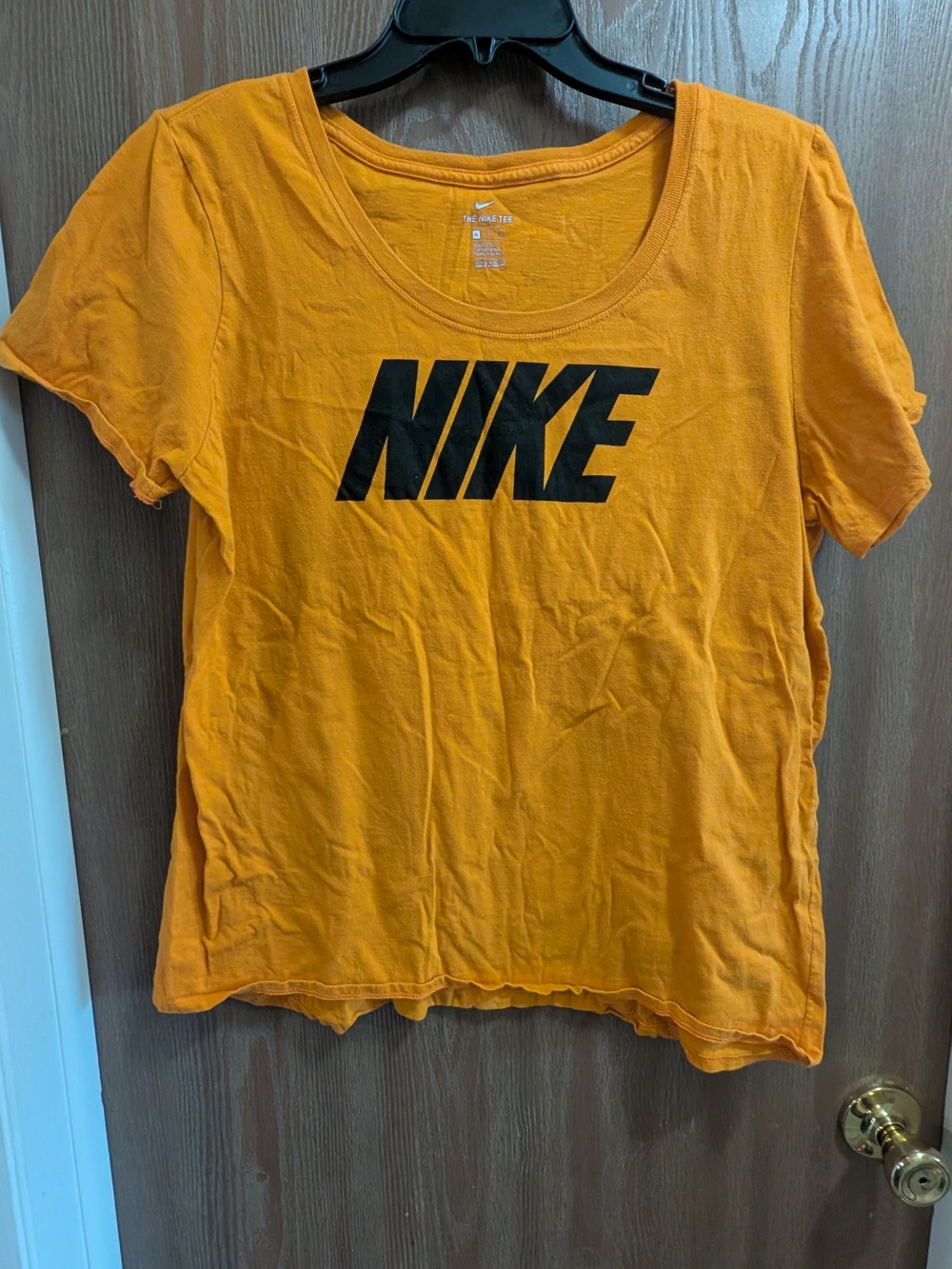 Nike Orange Short Sleeve Logo Tee with Black NIKE Print